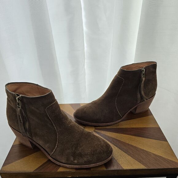 Madewell Ankle Booties The Janice Womens US 10 Brown Suede Leather Boho Western - Picture 1 of 14